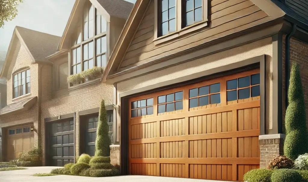 Garage doors in wood, steel, and glass designs for modern homes.